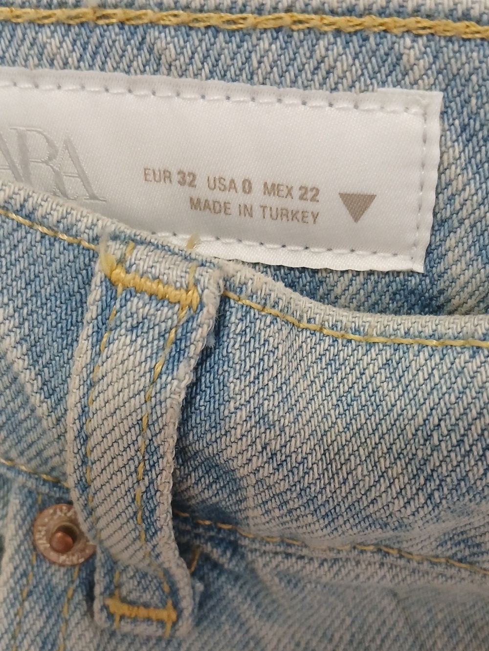NWT ZARA MINI BALLOON FLORAL Rhinestone Jeans-SIZE 0 - Picture 8 of 9
